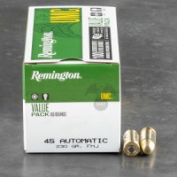 45 ACP/Auto Ammo - Remington UMC MC Ammo FMJ Remington UMC MC FMJ Ammo