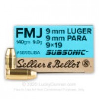 Bulk Luger Subsonic Sellier & Bellot FMJ Ammo