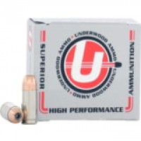 Underwood Nickel Plated Brass Cased JHP Ammo