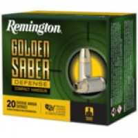 Remington Golden Saber Defense Compact S& W Brass Nickel-Plated Cased JHP Ammo