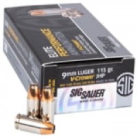 Sig Sauer Elite V-Crown Luger Brass Cased Centerfire JHP Ammo