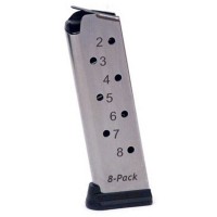 Brown 8-Pack 1911 Government/Commander Full Size 8 Round Magazine .45 ACP Stainless Steel Natural Finish Ammo