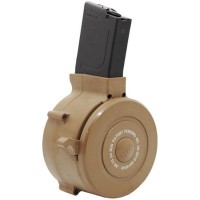 r Johnson AR-15 Drum Magazine .223 Remington 50 Rounds Polymer Black And Tan Ammo