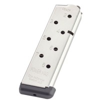  Products 14131 Power Mag Stainless Steel With Black Base Pad Detachable 8rd 45 ACP For 1911 Government  Ammo