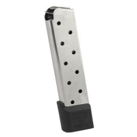  Products 17150 Railed Power Mag Stainless Steel With Black Base Pad Detachable 10rd 45 ACP For 1911 Government  Ammo